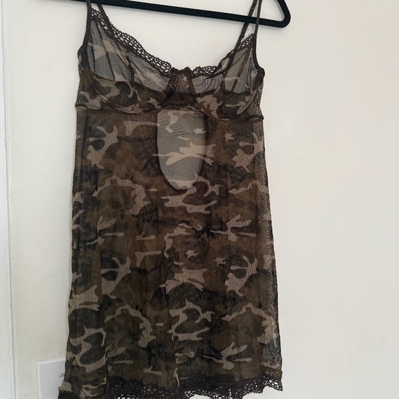 VINTAGE y2k La SENZA camo mesh babydoll lace lingerie slip - Picture 7 of 9
